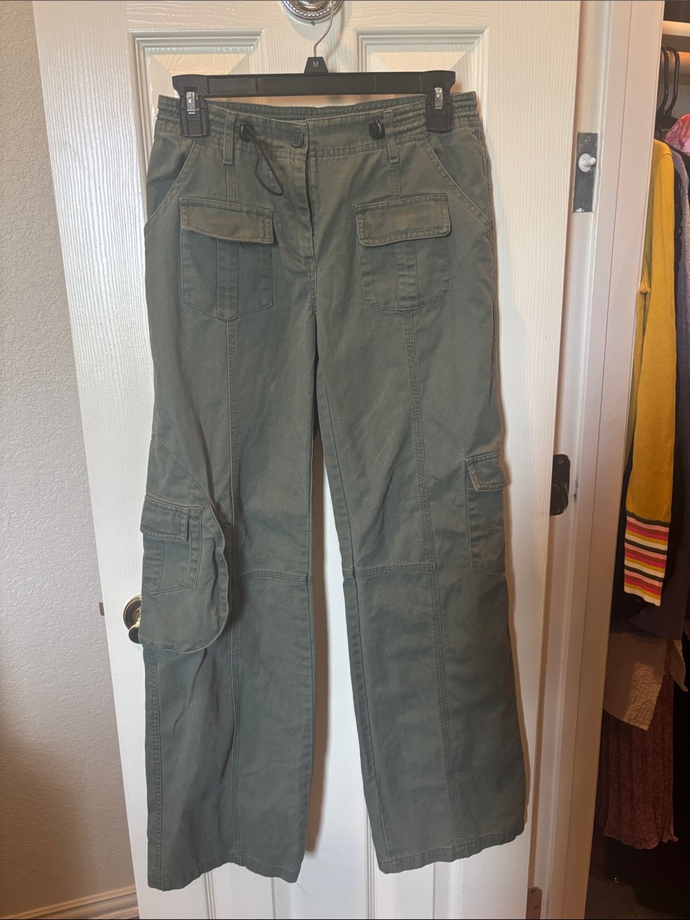 Brandy Melville Olive Green Kim Low-Rise Cargo Pants Utility Trousers size S